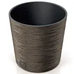 Kvetináč Furu okrúhly Low Eco Wood 250 – káva Eco