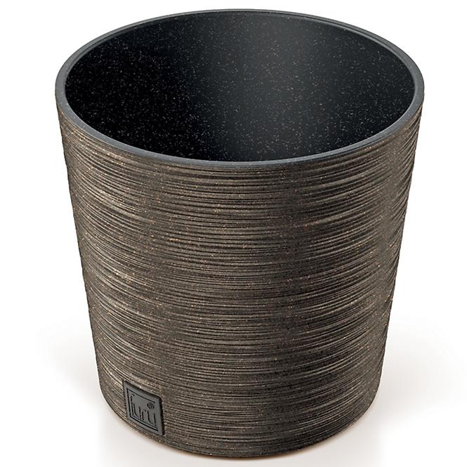 Kvetinač Furu Round Low Eco Wood 250 – káva Eco