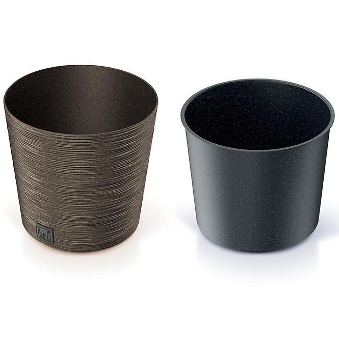 Kvetinač Furu Round Low Eco Wood 250 – káva Eco