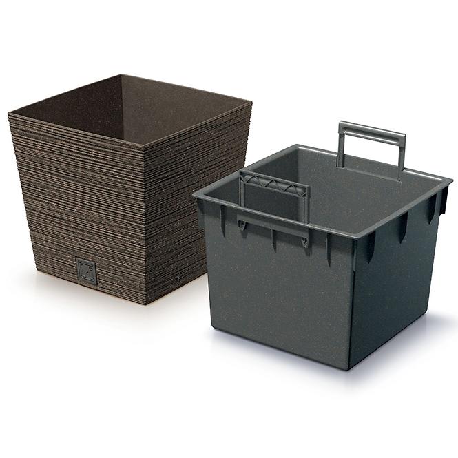 Kvetinač Furu Square Low Eco Wood 240 – káva eco