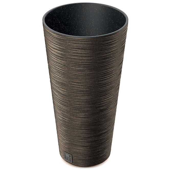 Kvetináč Furu okrúhly Slim eco Wood 250 – káva eco