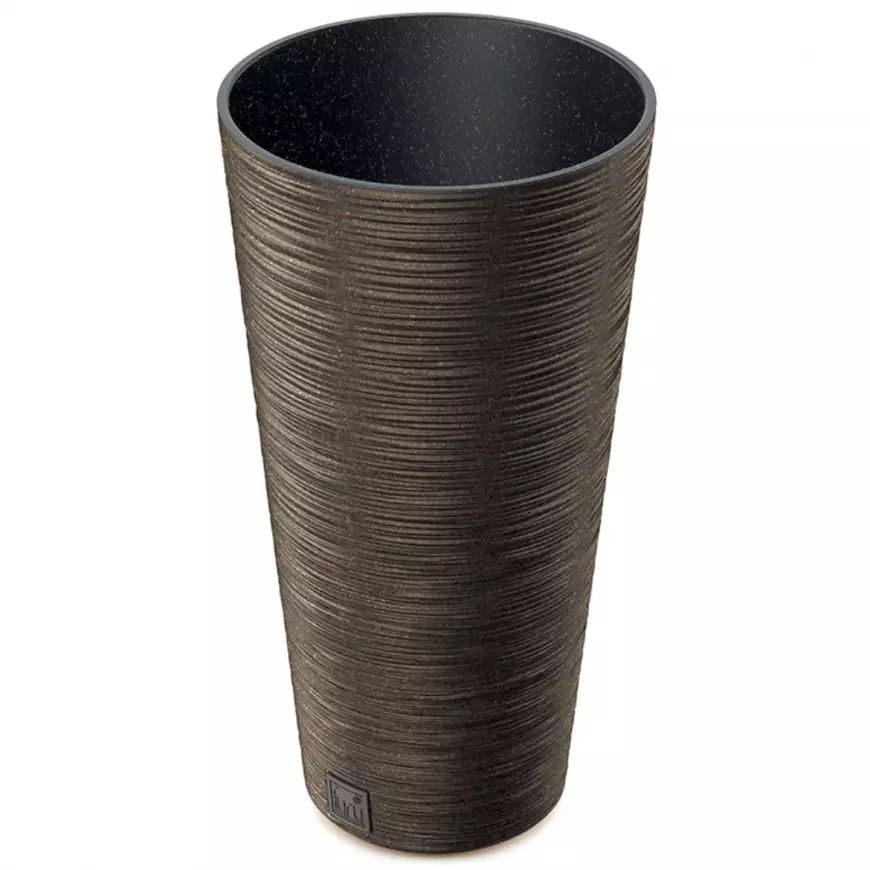 Kvetináč Furu okrúhly Slim eco Wood 250 – káva eco