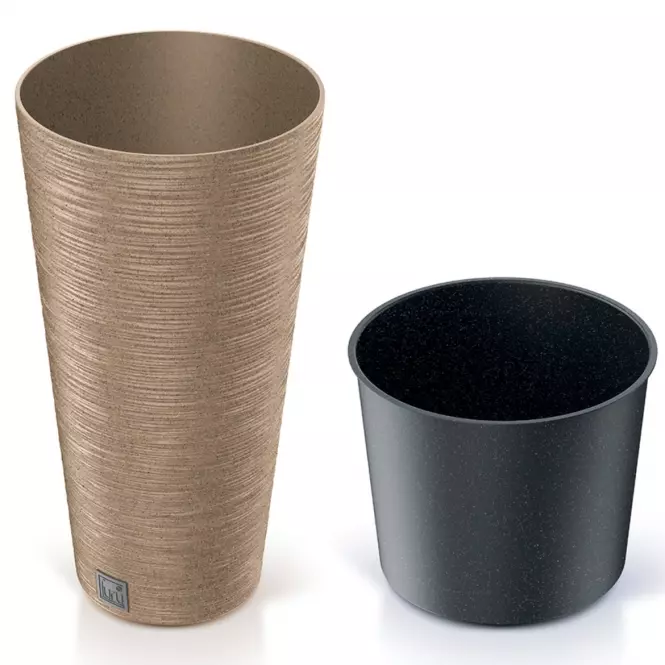 Kvetináč Furu okrúhly Slim eco Wood 250 – natura eco