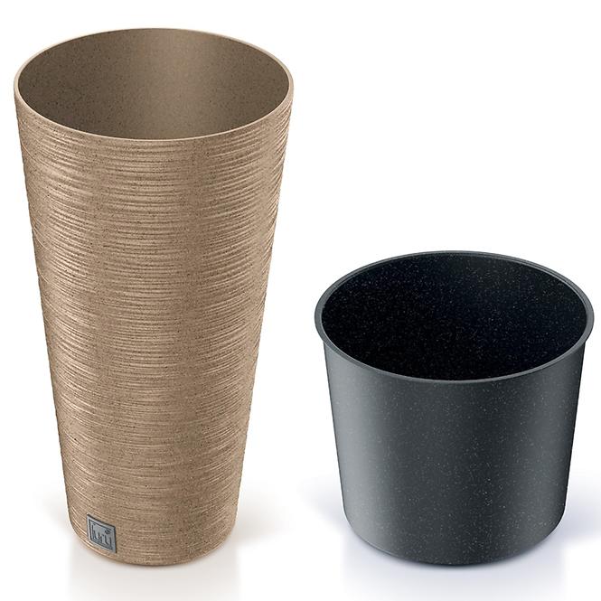Kvetinač Furu Round Slim eco Wood 250 – natura eco