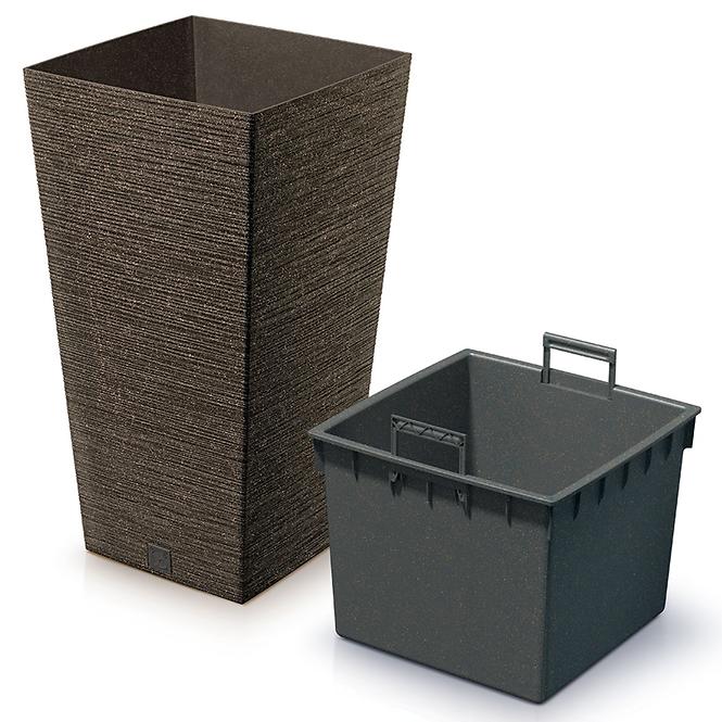 Kvetinač Furu Square Eco Wood 350 – káva eco