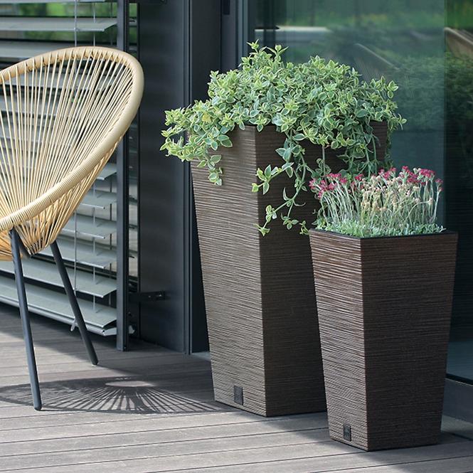Kvetinač Furu Square Eco Wood 350 – káva eco