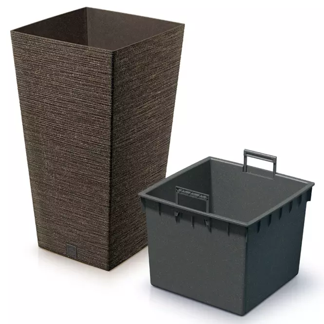 Kvetináč Furu štvorec Eco Wood 350 – káva eco
