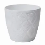 Kvetináč Flow Petit 13 s podmiskou biely