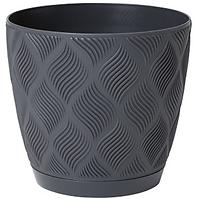 Kvetináč Flow Petit 13 s podmiskou 014 antracit
