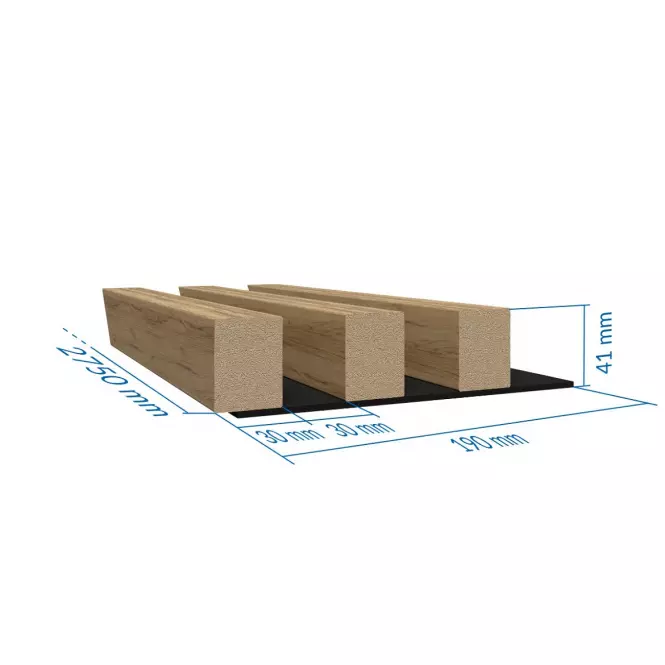 Dekoračný lamelový panel MDF/HDF Dub Catania 41x190x2750