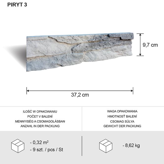 Betónový obkladový kameň Piryt 3 Gray,3