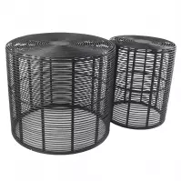 Súprava stolíkov  BULAN RATTAN 60 čierna