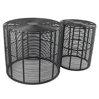 Súprava stolíkov  BULAN RATTAN 60 čierna