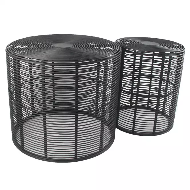 Súprava stolíkov  BULAN RATTAN 60 čierna
