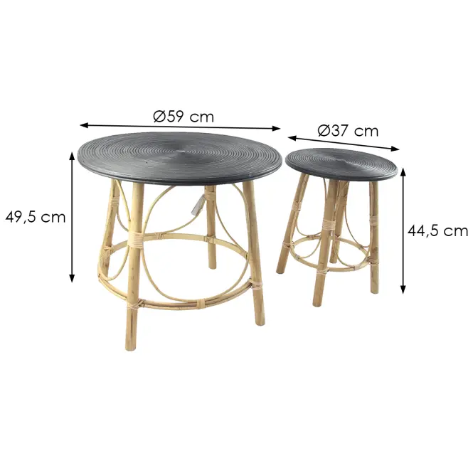 Súprava  stolíkov TAMAN RATTAN 59,2
