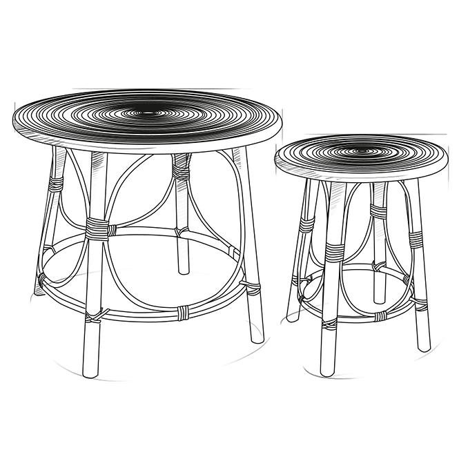 Súprava  stolíkov TAMAN RATTAN 59,5
