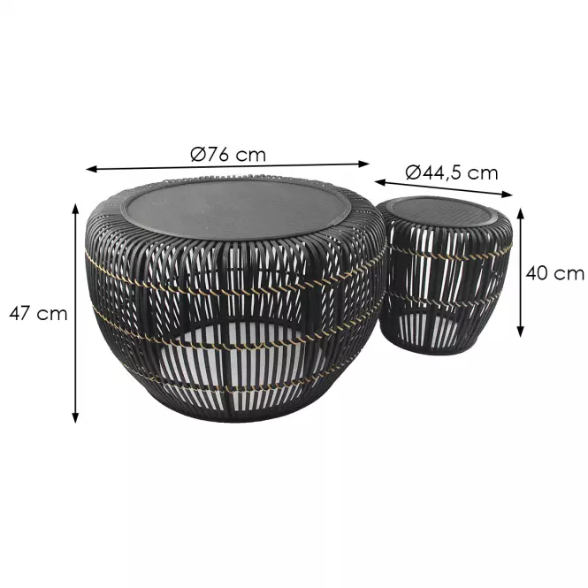 Súprava stolíkov BALI BAMBOO 76,2