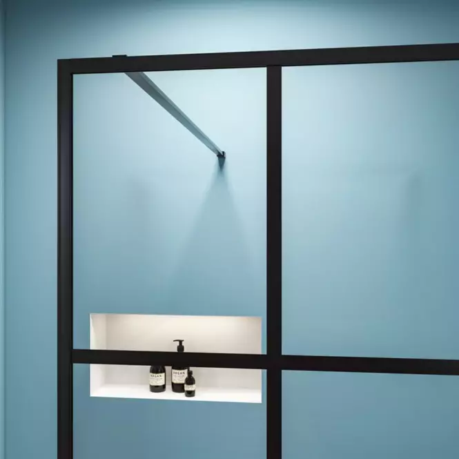 Sprchová stena Walk-In Metro 100x195 black,7