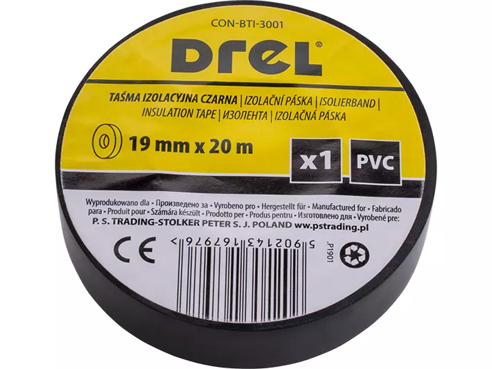 DREL Izolačná páska PVC čierna 19mm x 0,18mm x 20m