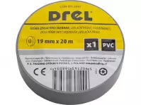 DREL Izolačná páska PVC strieborná 19mm x 0,18mm x 20m