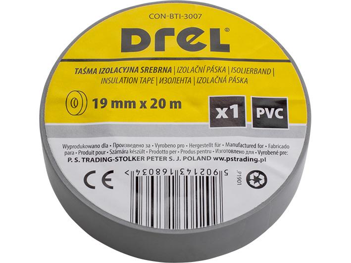 DREL Izolačná páska PVC strieborná 19mm x 0,18mm x 20m