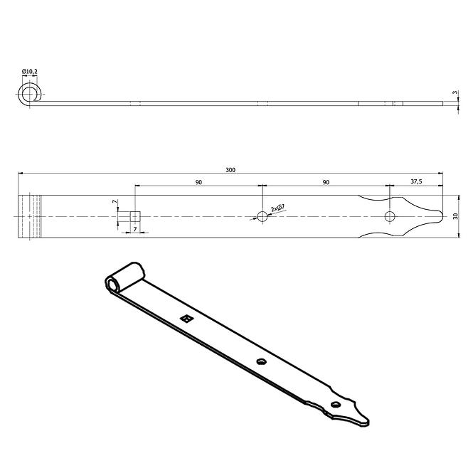 Záves zp c 300x30x3.0