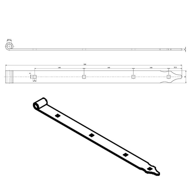 Záves zp c 500x35x4.0