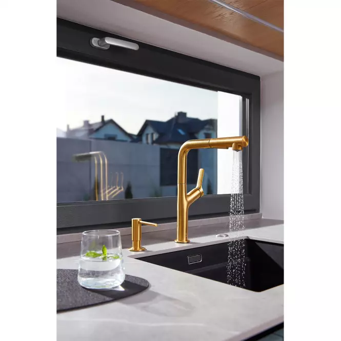 Drezová batéria s výsuvným výtokom Duero Design Gold,6