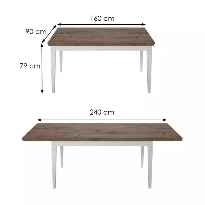 Rozkladací stôl Roz 160/240x90cm Evora 92 Abisko ash – dub lefkas