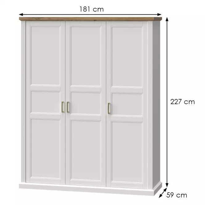 Skriňa 3d Tara p3/ta white/pacific walnut