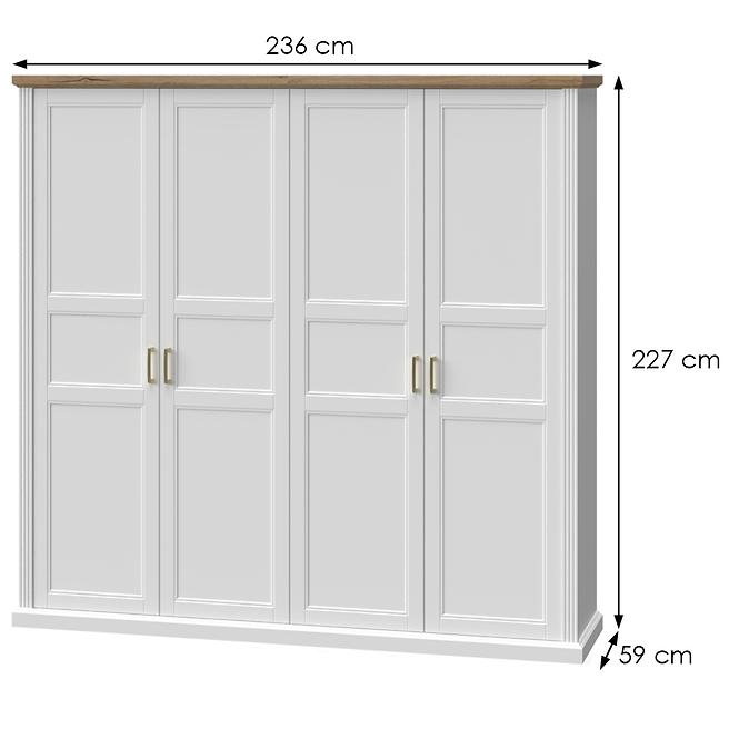 Skriňa 4d Tara p4/ta white/pacific walnut