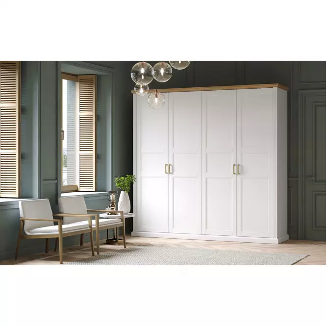 Skriňa 4d Tara p4/ta white/pacific walnut
