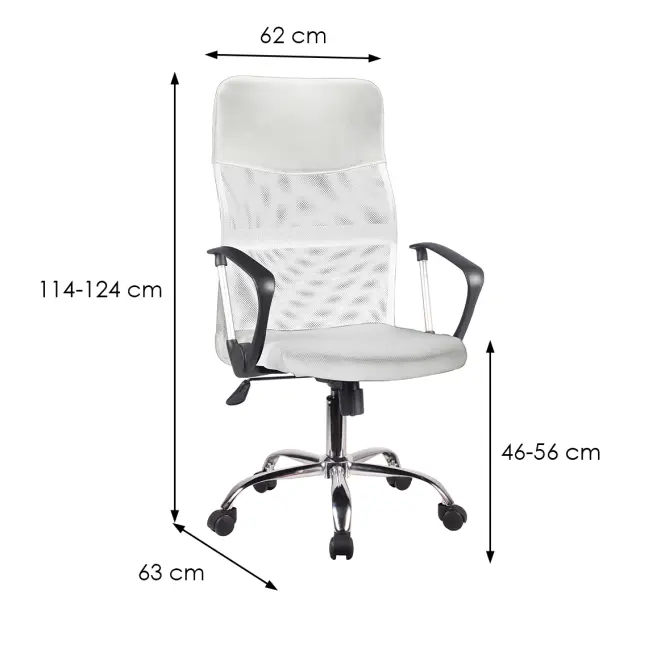 Kancelárske kreslo Mizar 2501 biela/chróm,2