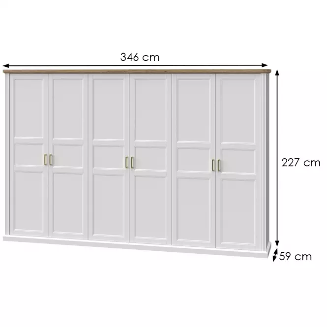 Skriňa 6d Tara p6/ta white/pacific walnut,2