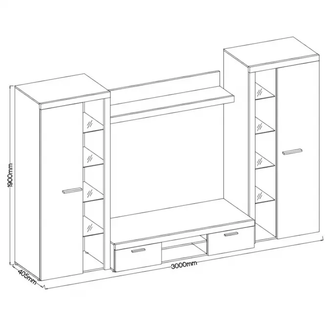 Obývacia stena Rumba Xl 300cm Old Style Wood Matera,2