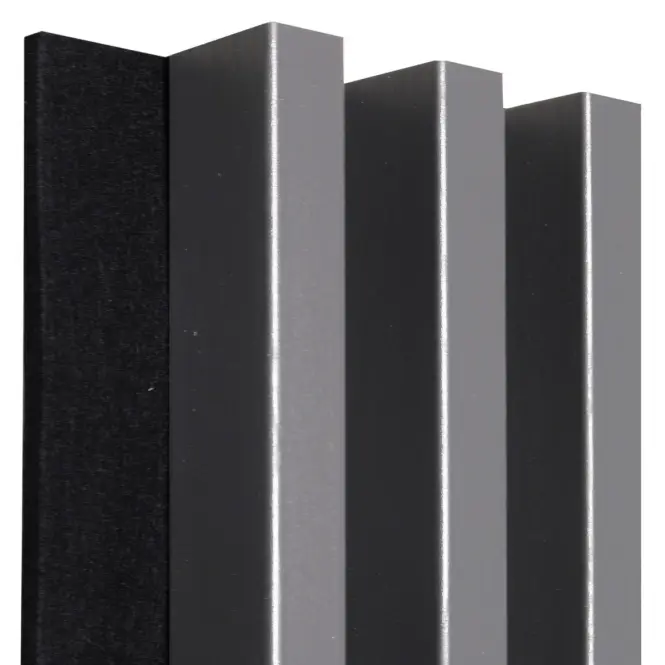 Akustické panely lamelové 3D na plsti Antracit 137x2650 mm