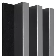 Akustické panely lamelove 3D na plsti Antracit 137x2650mm