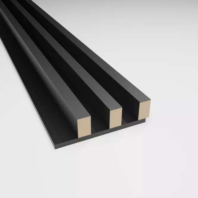 Akustické panely lamelove 3D na plsti Antracit 137x2650mm