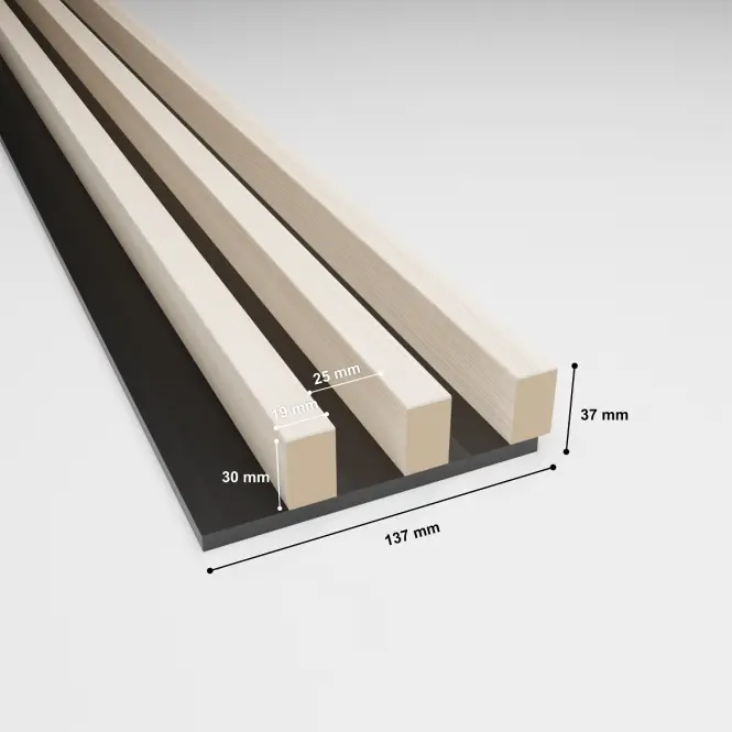 Akustické panely lamelové 3D na plsti Jasen 137x260 mm