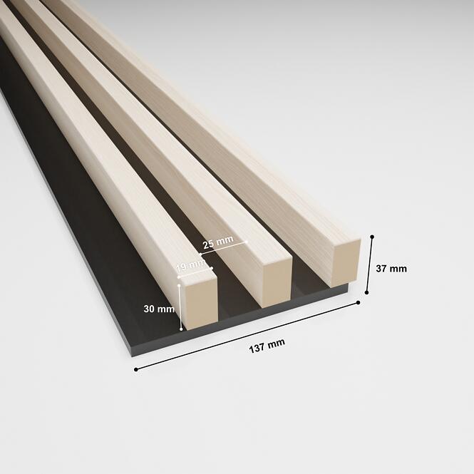Akustické panely lamelové 3D na plsti Jasen 137x260 mm