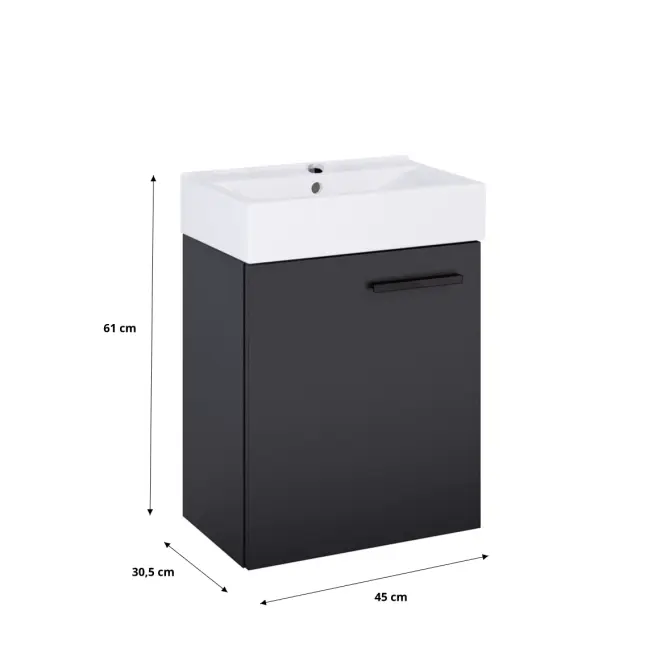 Kúpeľňová Zostava Mini 45 Čierna Matt Úchyt Čierna Matt,2