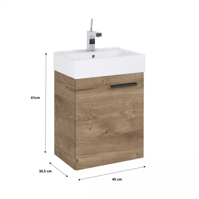Kúpeľňová Zostava Mini 45 Canela (Úchyt Čierna Matt),2