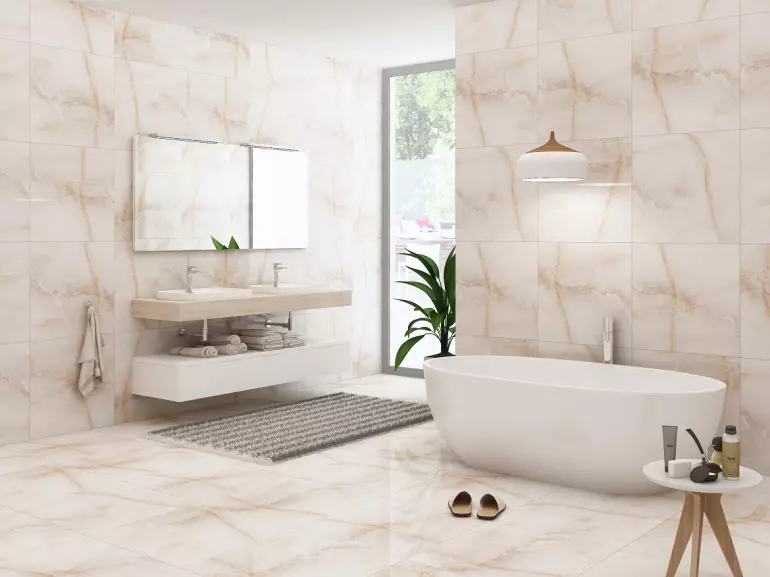 Gresova dlažba Aqueries Onyx Beige Carving  Rekt. 60/120,6