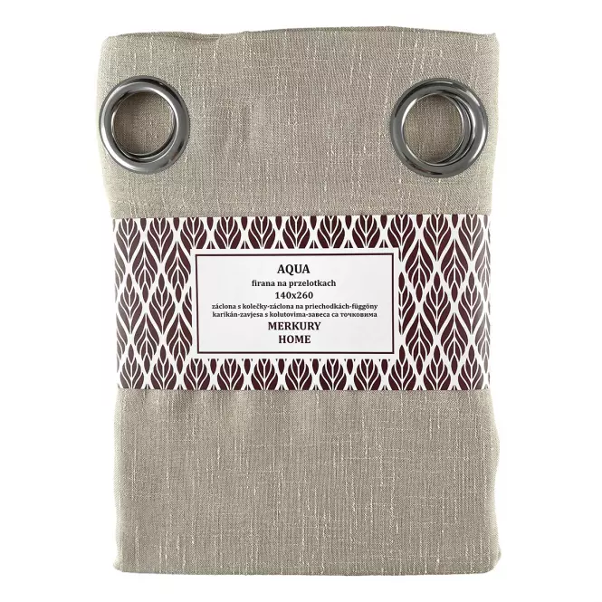 Záclona na priechodkách AQUA polyester béžová 140x260 Merkury Home