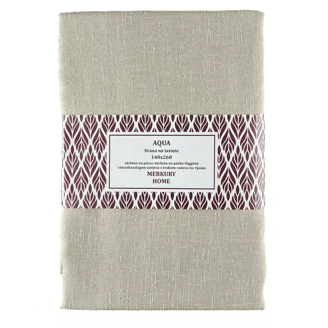 Záclona na páske  AQUA polyester béžová 140x260 Merkury Home