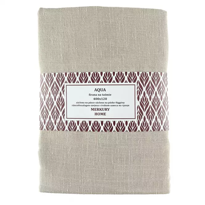 Záclona na páske  AQUA polyester béžová 400x120 Merkury Home