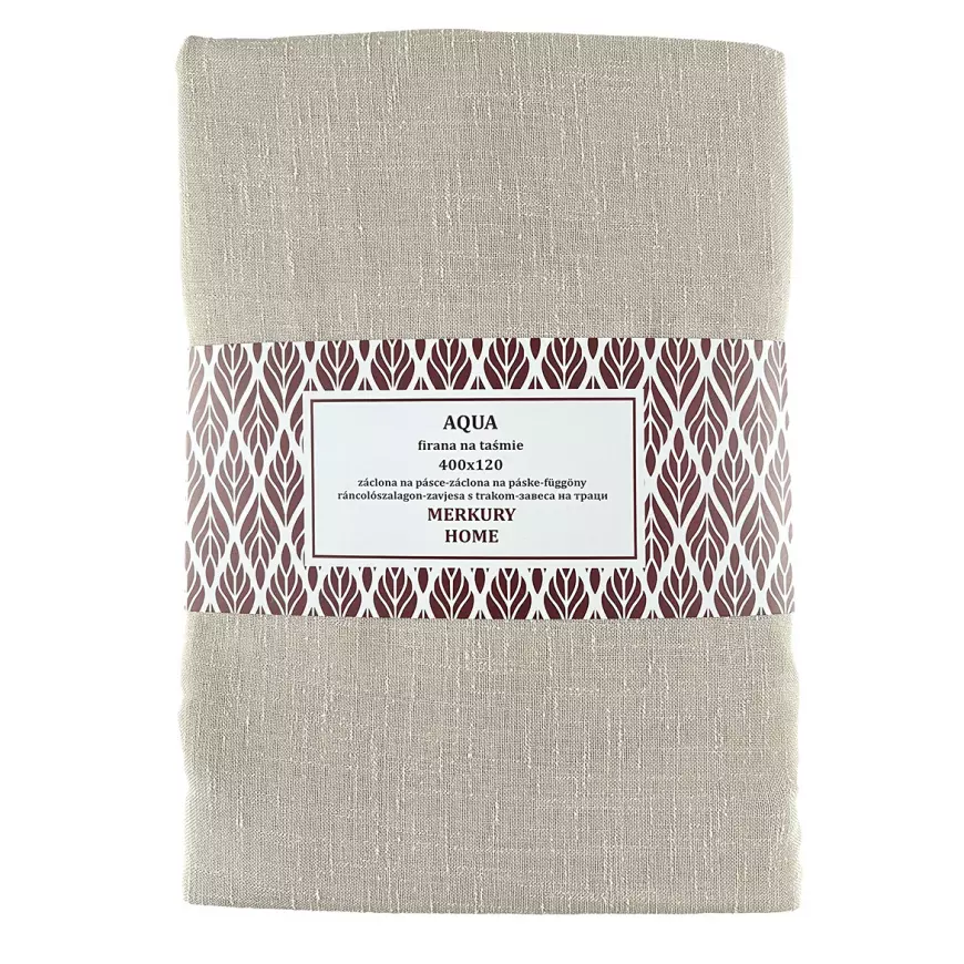 Záclona na páske  AQUA polyester béžová 400x120 Merkury Home