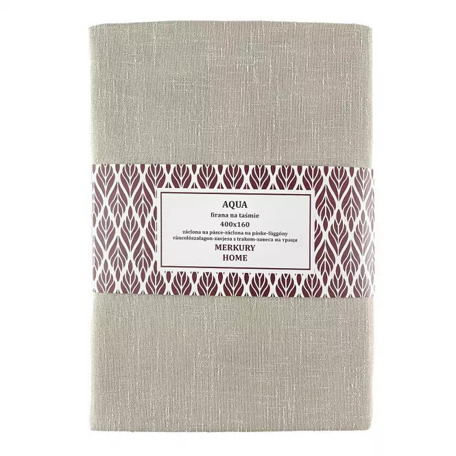 Záclona na páske AQUA polyester béžová 400x160 Merkury Home