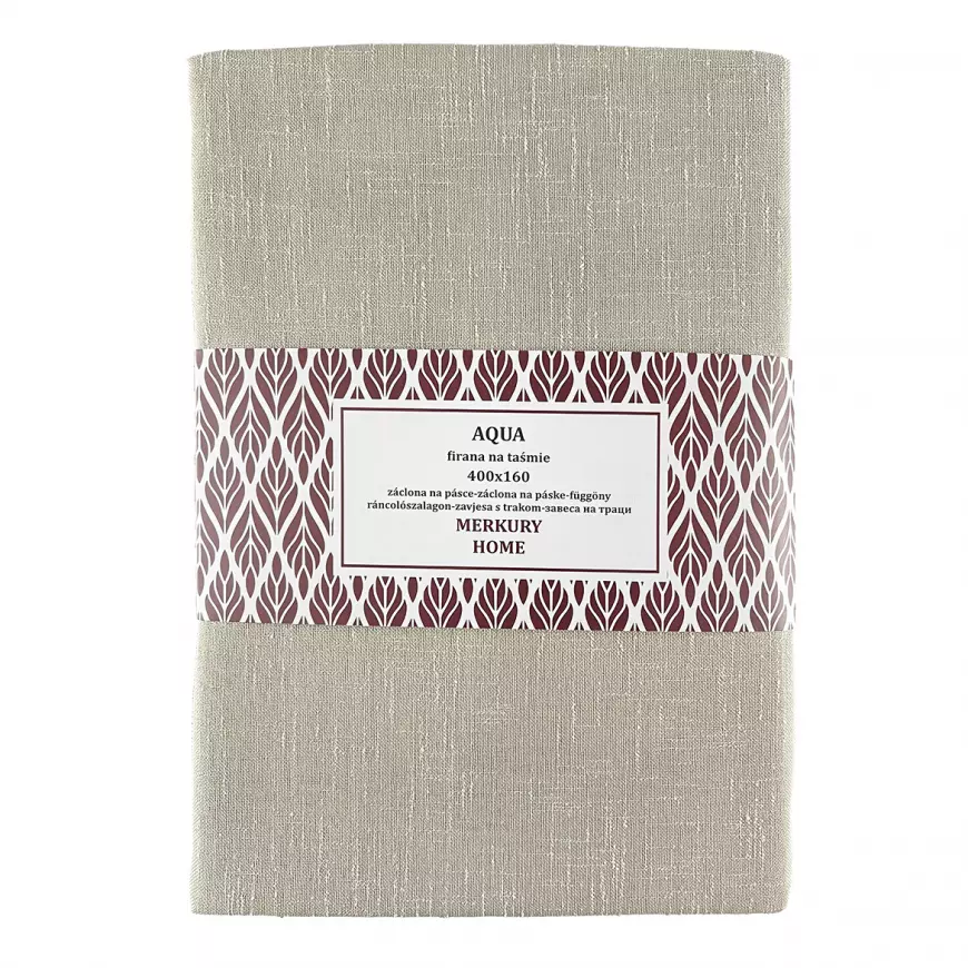 Záclona na páske AQUA polyester béžová 400x160 Merkury Home