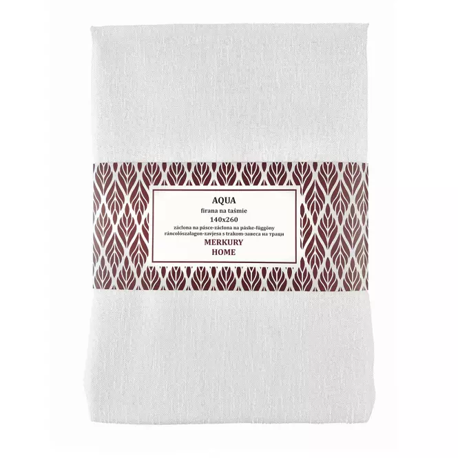 Záclona na páske  AQUA polyester biela 140x160 Merkury Home